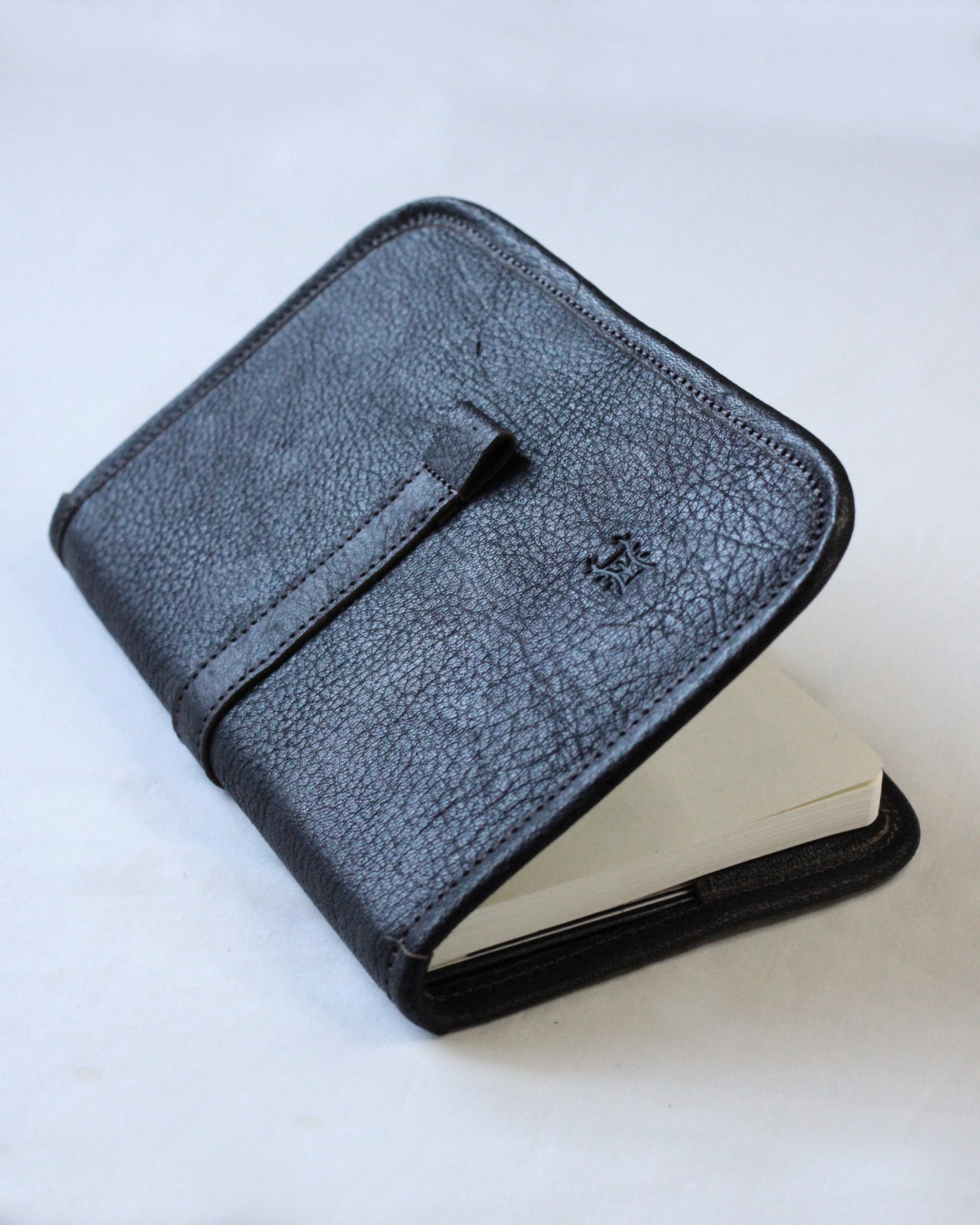 Bay Tine Tannery Dartmoor journal cover featuring textured leather in a rich brown color.